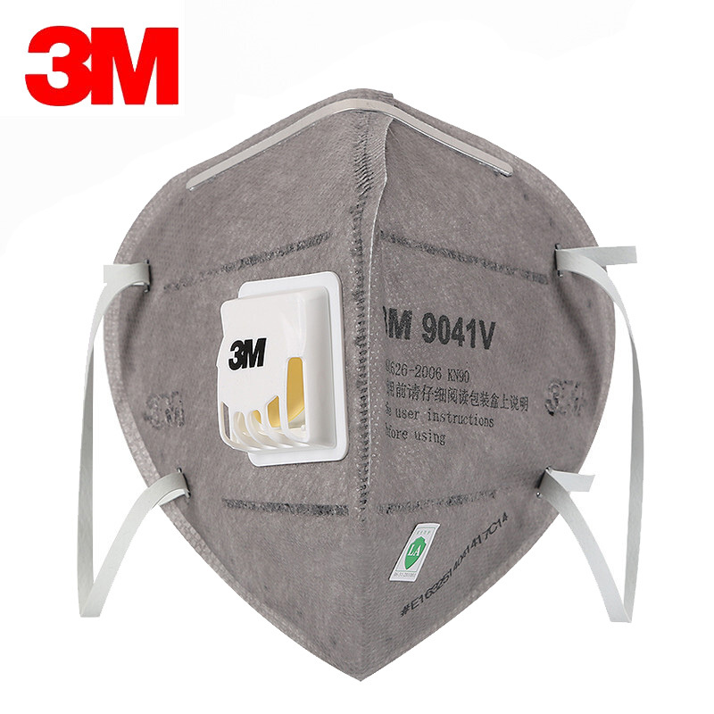3M 9041V耳带式活性炭口罩 防甲醛活性炭 呼吸阀 活性炭 吸附异味 防粉尘口罩