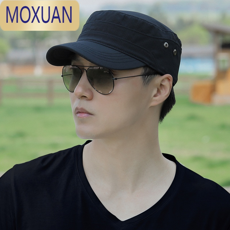 MOXUAN帽子男士春秋款防晒棒球帽户外休闲平顶鸭舌帽夏季速干遮阳太阳帽
