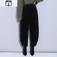 SUNTEK设计感宽松灯笼裤灯芯绒哈伦裤女2020秋冬新款萝卜裤细条绒九分裤休闲裤