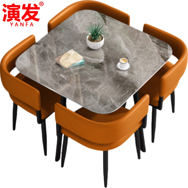 演发 餐桌90*90*75cm 套高清大图