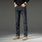 金盾(KIN DON)潮牌牛仔裤男秋冬季款黑色修身小脚韩版纯黑色帅气弹力百搭直筒休闲裤