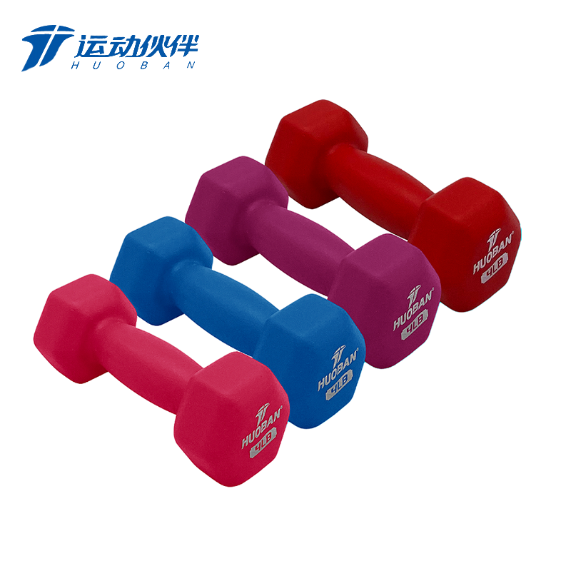 运动伙伴 4LB磨砂浸塑哑铃 HB1404*(一支装)
