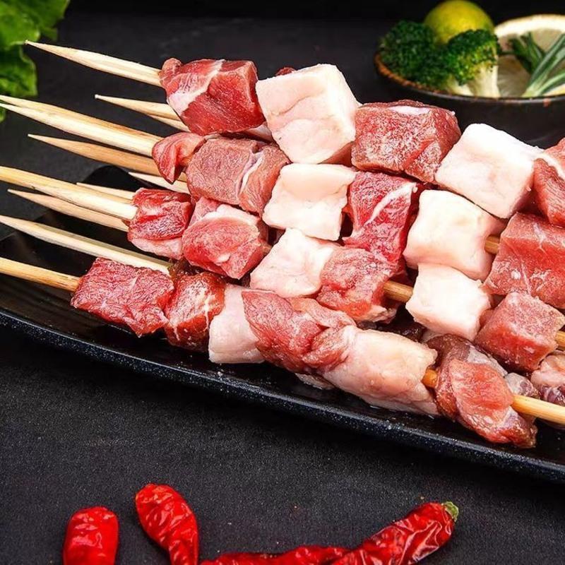 湛航户外家用羊肉串非内蒙羊肉牛肉牛肉串新鲜烧烤专用60根羊肉串