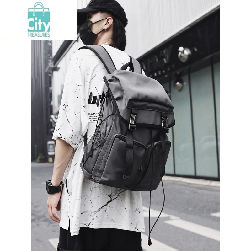 bangdou背包男士工装休闲男生户外女大学生书包大容量旅行包电脑双肩