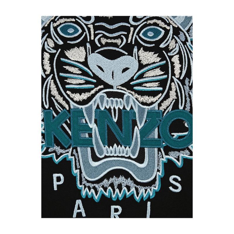 高田贤三(Kenzo)纯棉Tigerlogo刺绣连帽卫衣男运动百搭套头休闲宽高清大图