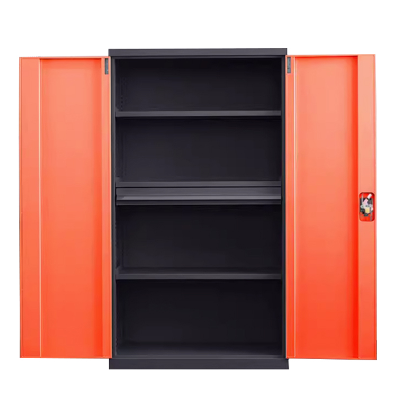 正斌重型工具柜车间用加厚物件工具储物柜工厂铁皮柜汽修厂零件收纳柜橘色四层一抽高清大图