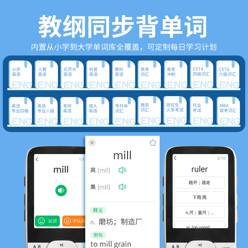 纽曼复读机DL-180 32G 白色 智能英语学习机神器听力宝口袋随身MP3播放小初中同步教材练口语磨耳朵高清大图