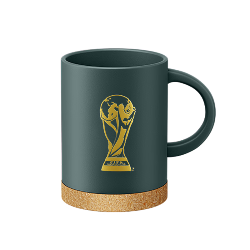 FIFA国际足联美加墨2026世界杯纪念品举办国软木杯423ml绿色正品带防伪码