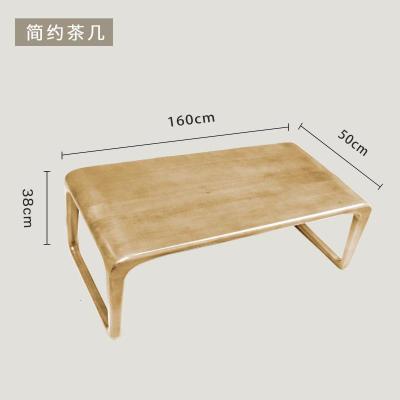 汐岩禅意矮桌新中式炕桌炕几实木泡喝茶飘窗榻榻米桌子小茶几日式 160cm桌子-纯榆木-白蜡木色