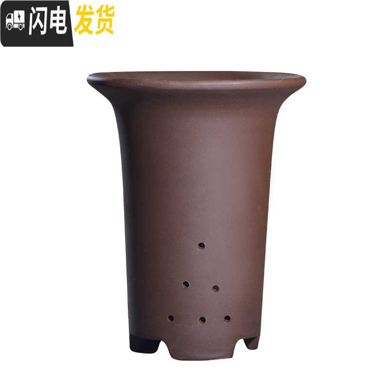 三维工匠兰花盆兰花专用盆多肉花盆紫砂花盆绿萝花盆君子兰2019新款塑料价 紫泥竹节一个 大花盆容器