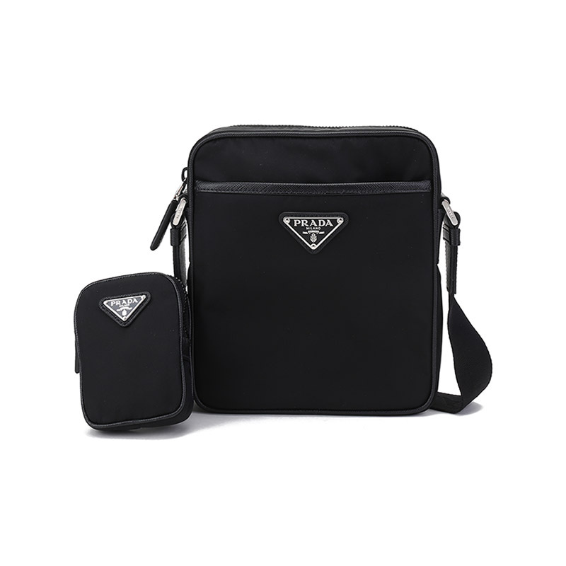prada普拉达 男士re-nylon尼龙单肩斜挎包带小包 2vh112 2dmh