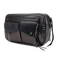 COACH 蔻驰 奢侈品 男士专柜款中号单肩腰包胸包黑色皮革