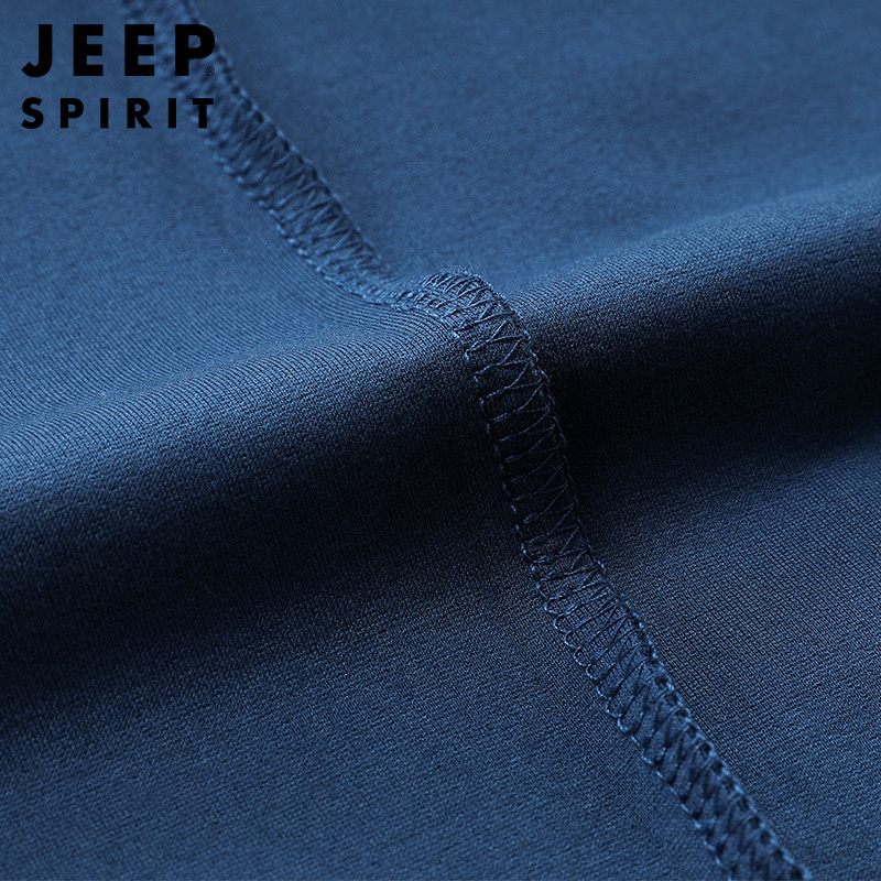 JEEP SPIRIT吉普卫衣男2021春秋新款宽松大码纯色套头圆领上衣户外运动休闲男士卫衣