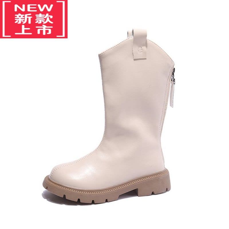 可莉允女童靴子2022冬季新款儿童鞋子春秋季单靴洋气高筒长靴皮靴公主鞋图片