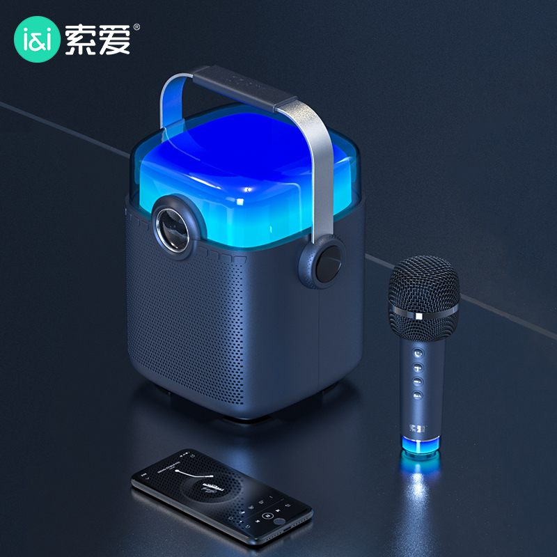 索爱SH08无线蓝牙音箱无线麦克风一体电视k歌家用唱歌话筒手机全民天籁演讲教学广场舞手提音响大音量低音炮高清大图