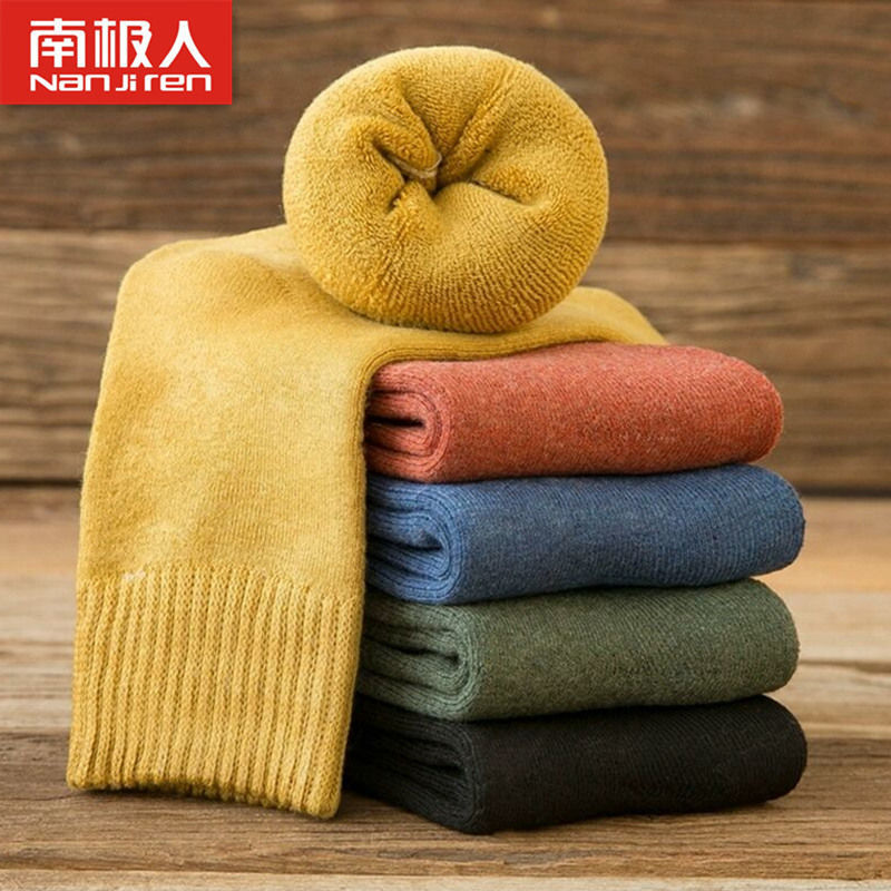 冬季袜子女韩版中筒袜加绒加厚保暖长筒女士秋冬长袜ins潮高清大图