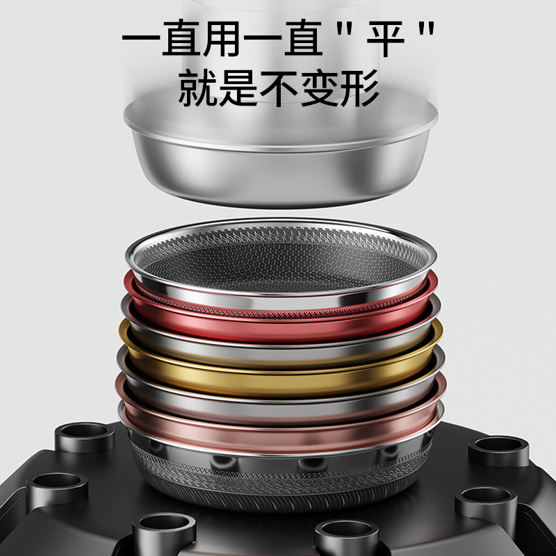荣事达(Royalstar)316不锈钢平底锅30cm抗菌无涂层双面不粘家用牛排煎锅煎蛋煤气灶电磁炉RA12210211