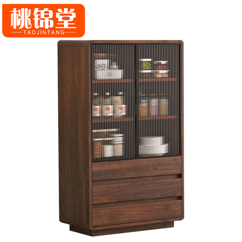 桃锦堂玻璃餐边柜高清大图