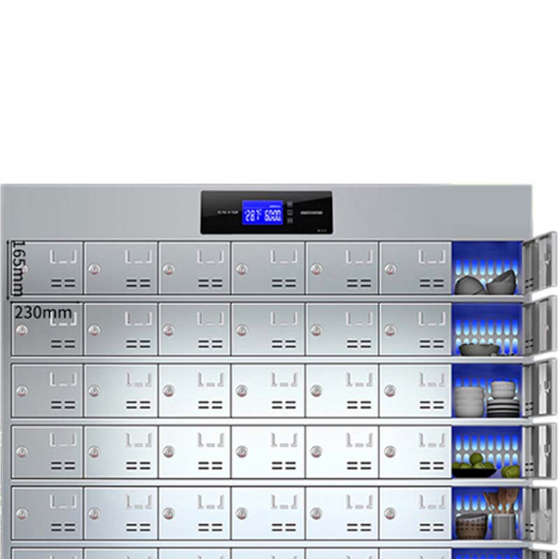乙壬不锈钢员工食堂消毒碗柜餐厅紫外线高温餐盘餐具柜多格饭盒储物柜63门碗柜 紫外线消毒+高温热风循环高清大图