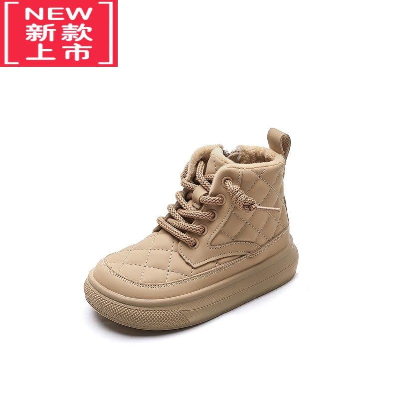 可莉允儿童二棉鞋女童马丁靴2022新款秋冬季雪地靴男童加绒加厚宝宝短靴图片