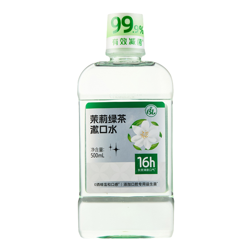 BL茉莉绿茶漱口水500ml*3+BL薄荷抗菌牙线棒50支*3盒高清大图