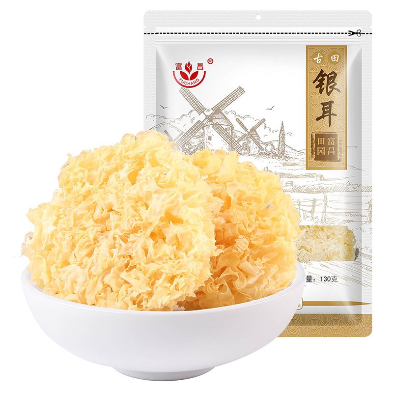 富昌银耳130g 白木耳 朵银耳 无硫熏 高泡发 古田干货特产 煲汤食材 桂圆莲子枸杞百合红枣羹搭档