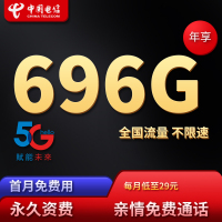 流量卡0月租无限流量4g中国电信电话卡不限速全国通用5g纯无线上网大王卡手机卡不限量移动随身wifi高速卡