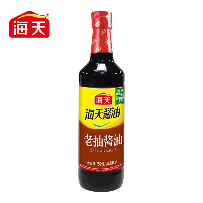 海天老抽酱油750ml*1酿造酱油家庭装小瓶炒菜凉拌调味品图片