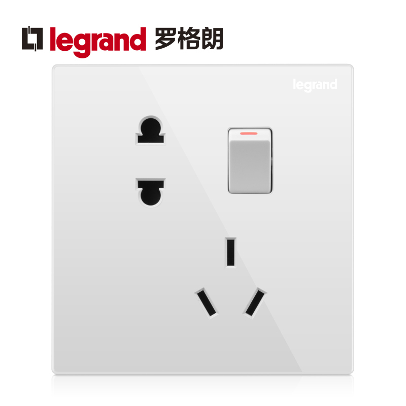 罗格朗(Legrand)开关插座面板仕典逸景白色86型带开关五孔二三插5孔家用按照墙壁电源插座