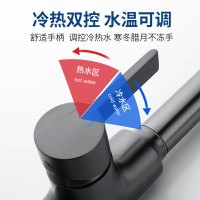 SEREN HOME赛恩卫浴厨房水龙头洗菜盆水槽冷热水抽拉龙头黄铜主体多功能旋转刮洗冲洗龙头