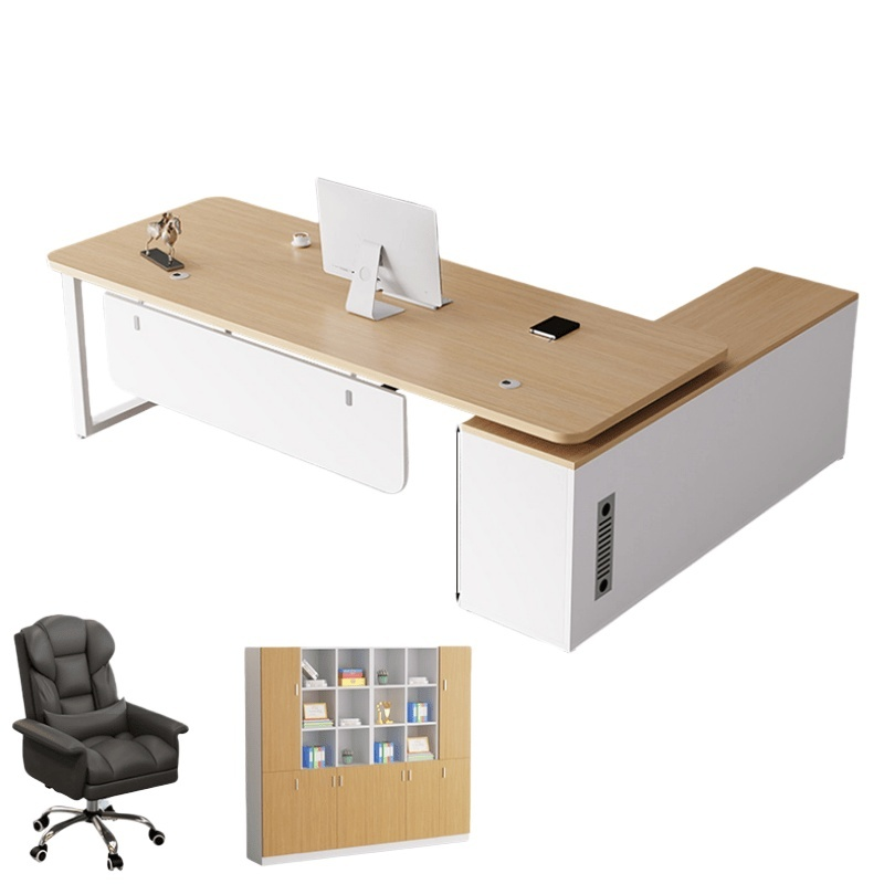 豫龙都 办公桌椅+文件柜 2m 套高清大图