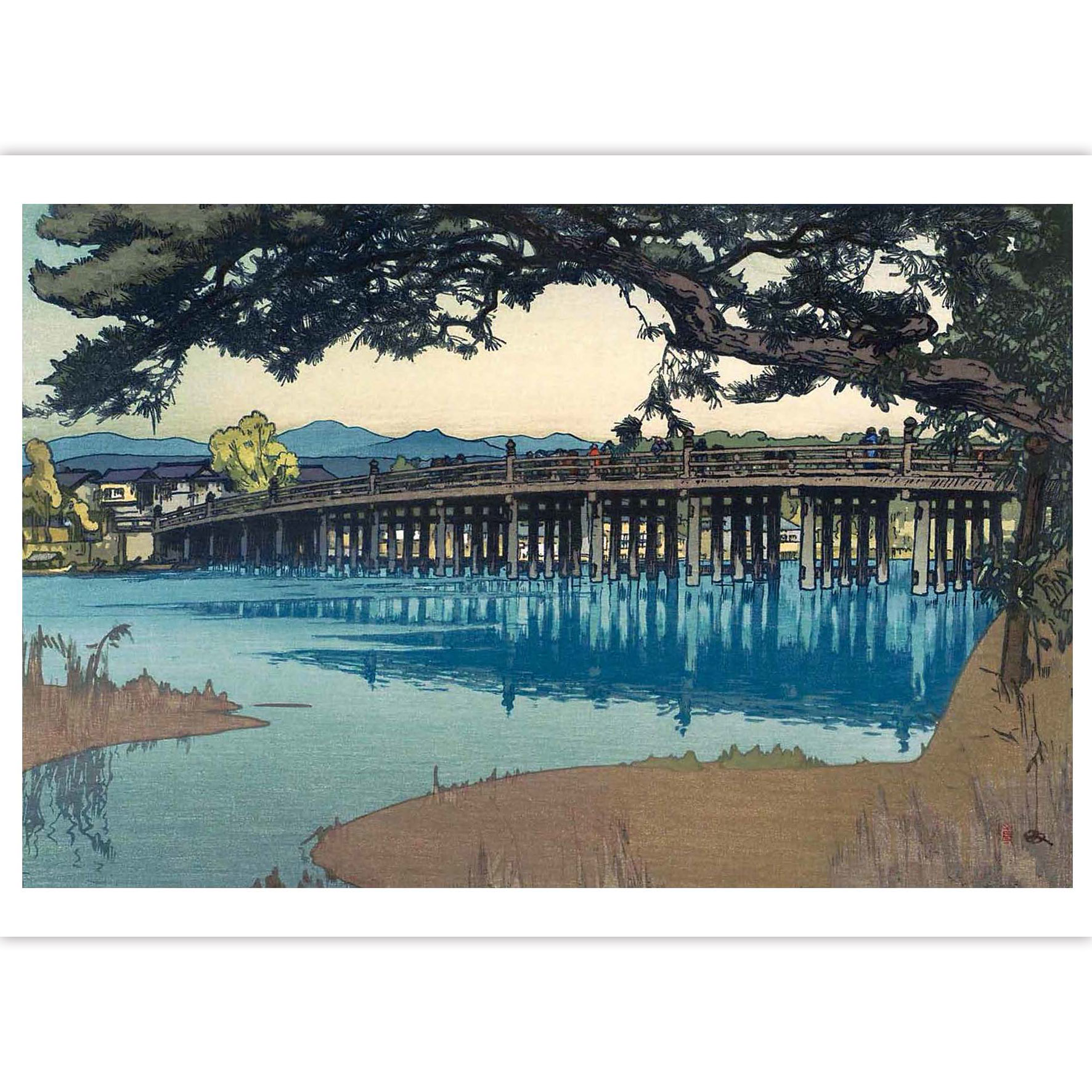 [正版]江涵秋影 出类艺术明信片 近现代大师吉田博水风景版画选 日本画和风浮世绘版画作品 山水画创意 唯美日系古风插画高清大图