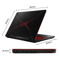 华硕(ASUS)飞行堡垒6代 FX86FE火陨/经典 15.6英寸游戏学生电竞笔记本电脑（i7-8750H 32G 1TB+512GB PCIe GTX1050Ti 4G独显）定制