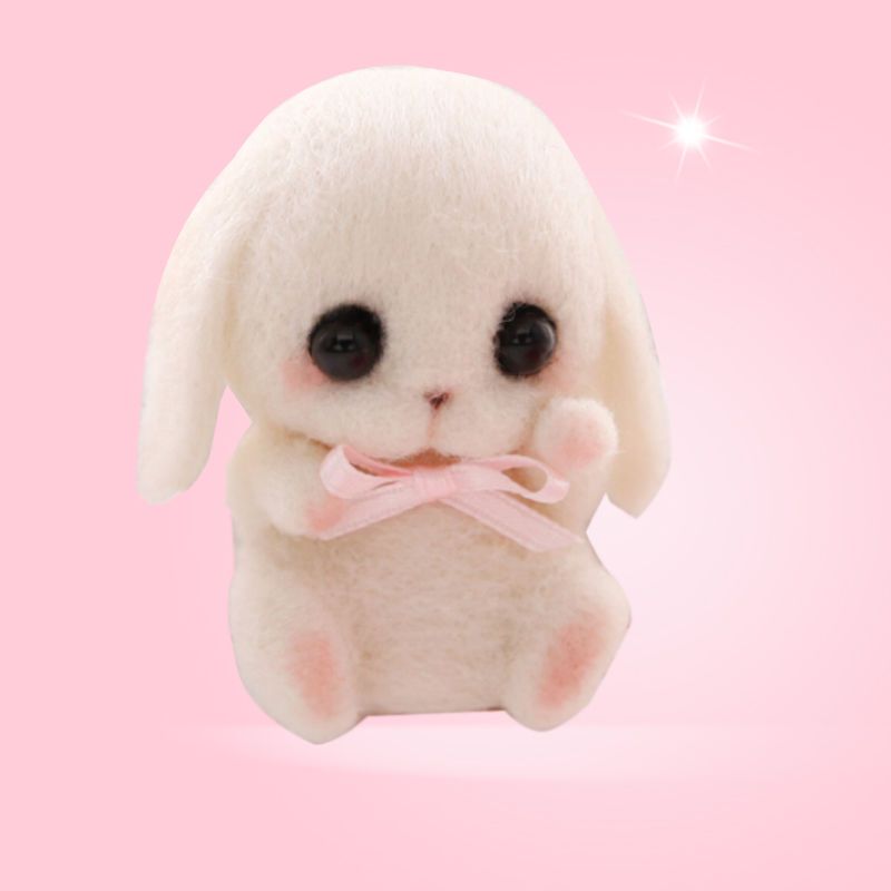 羊毛毡戳戳乐手工diy材料包小兔子小兔兔送男友创意小动物制作