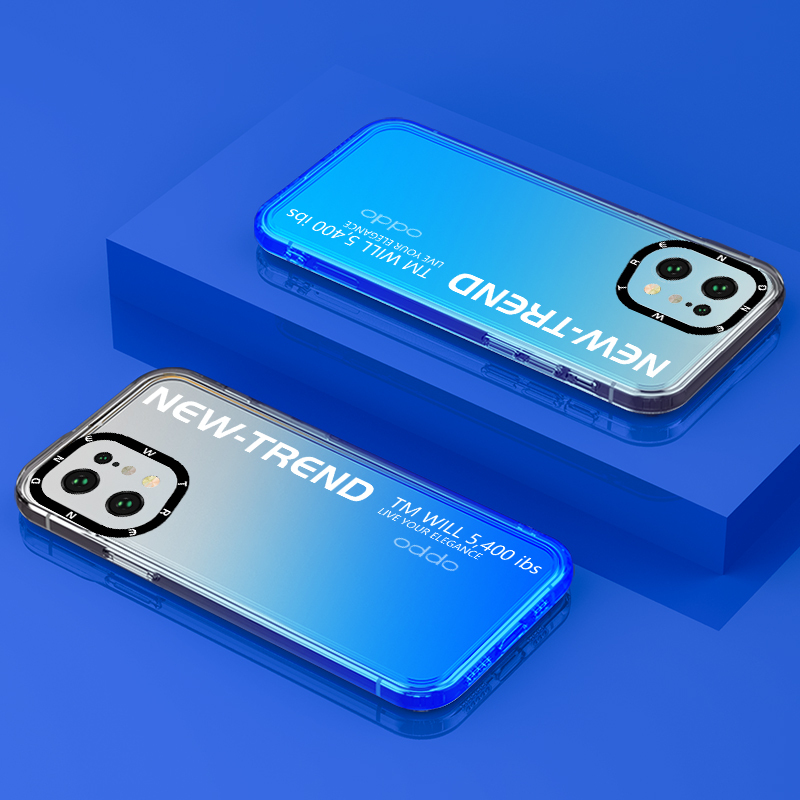品托oppofindx5手机壳新款透明硅胶findx5pro时尚男女网红渐变镜头