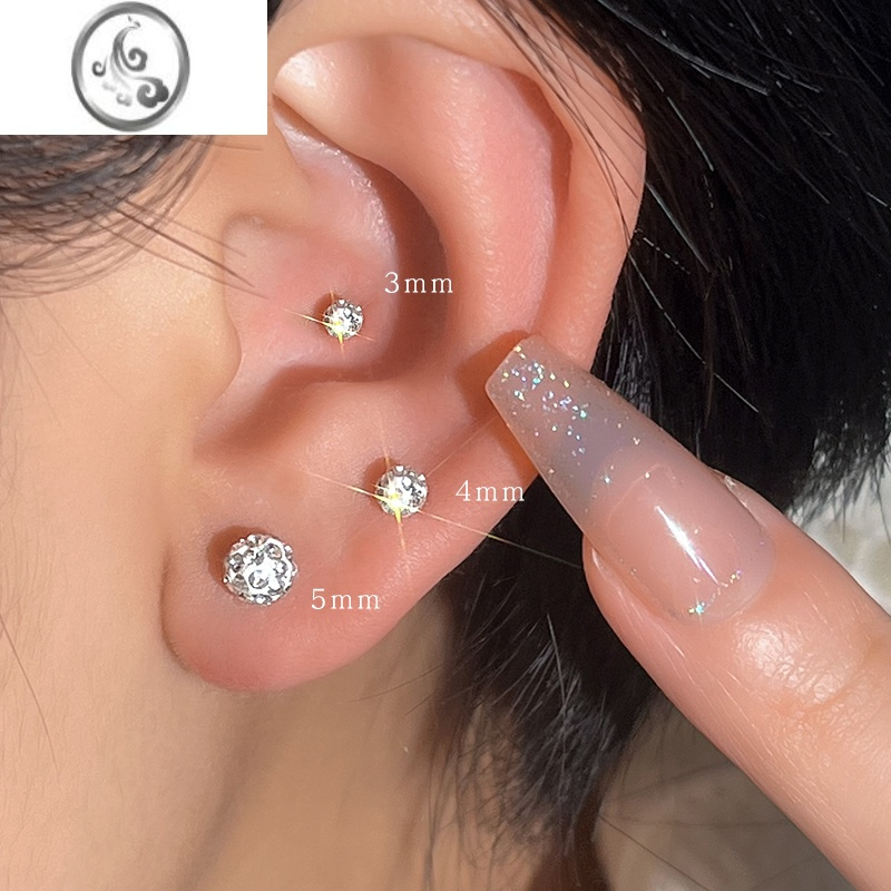 jimi银饰耳钉女养耳洞耳环2023年新款潮小众设计耳骨钉高级感耳饰