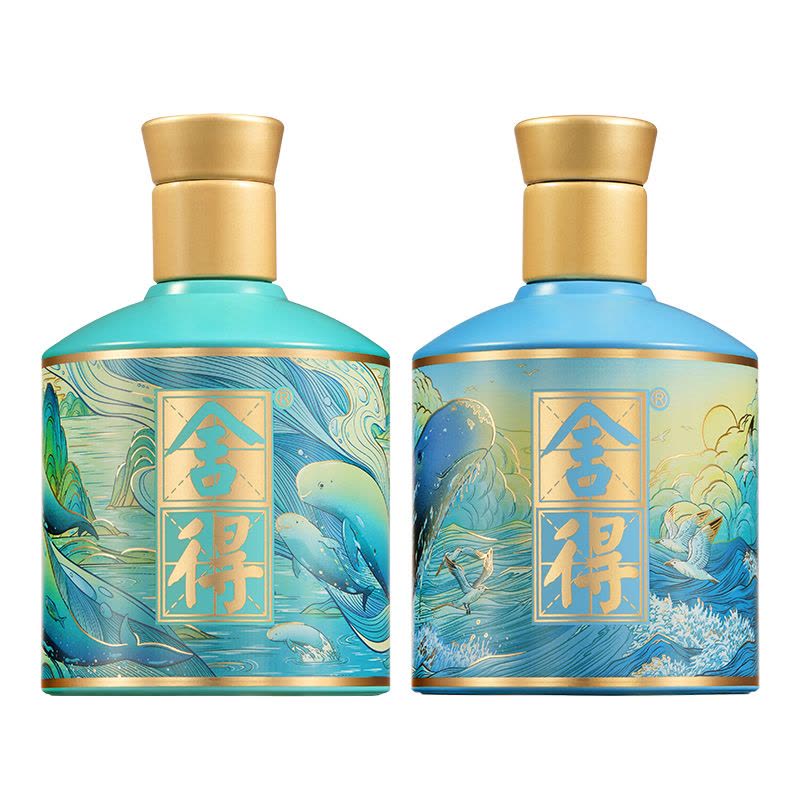 舍得酒江河万象新52度375ml*2瓶礼盒装浓香型白酒【价格图片品牌