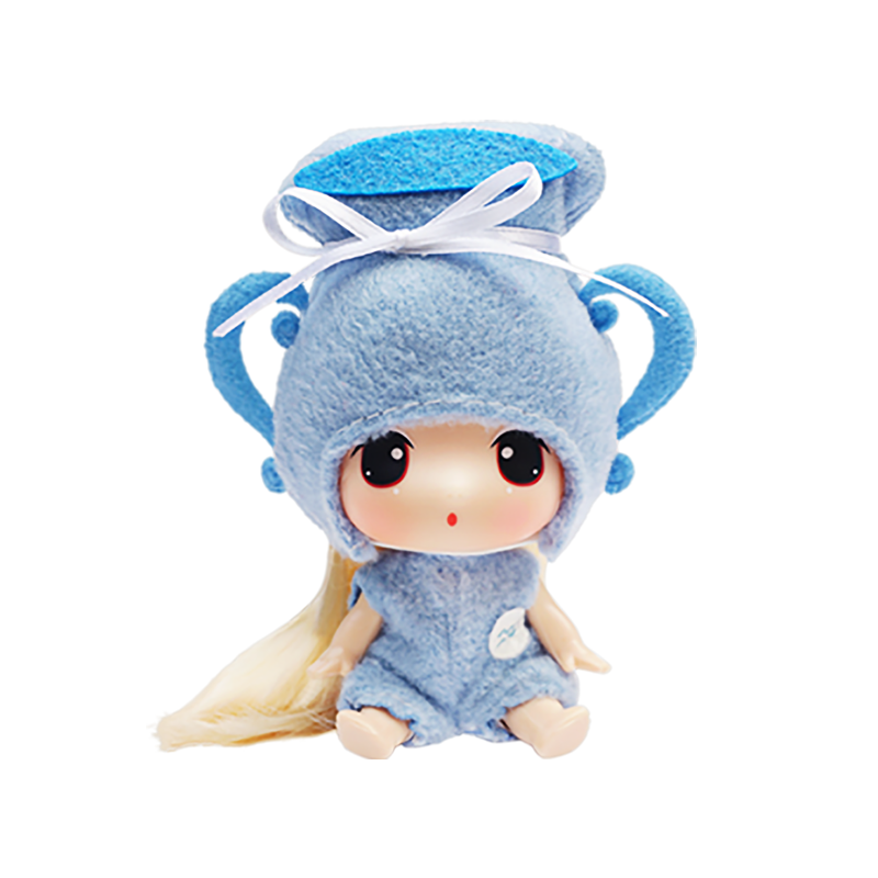 女孩男孩玩具精美礼物冬己9cm十二星座娃娃水瓶座fde0904参数