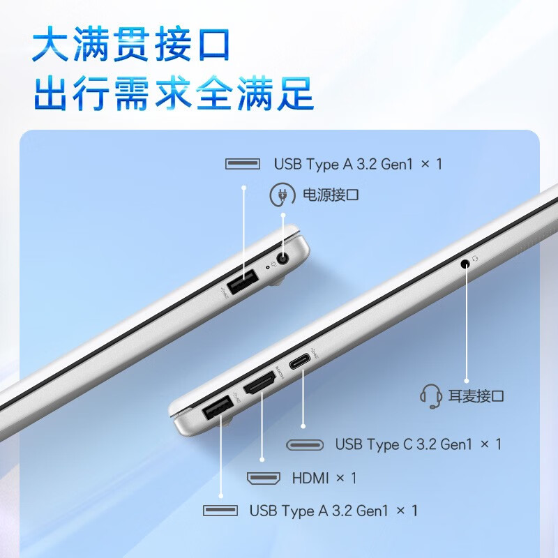 惠普(HP)星Book15 15.6英寸学生商务办公轻薄本笔记本电脑(锐龙四核R5-7520U 16G内存 1TB固态 高清屏)升级版高清大图
