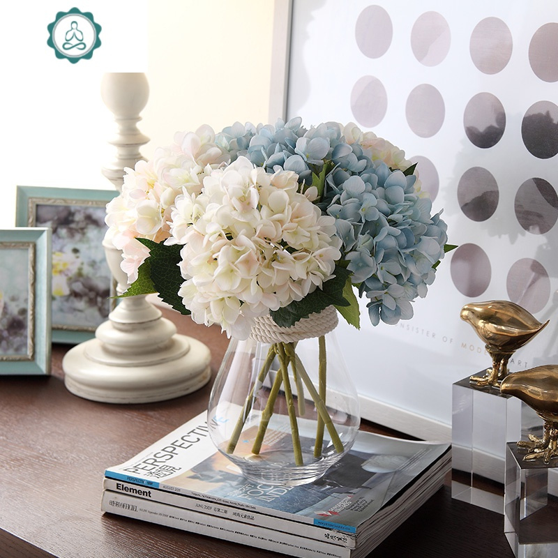 欧式装饰绣球花仿真花束套装插花卧室摆设假花客厅摆件餐桌 封后 皇家