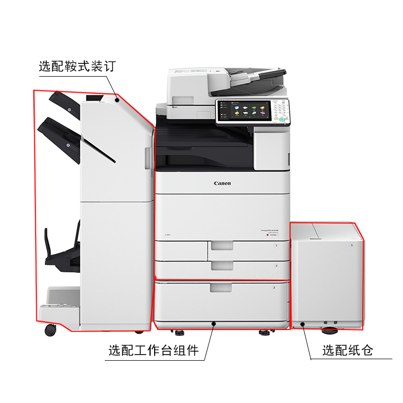 佳能(Canon) iR-ADV C5550 A3彩色数码复合机(四纸盒 手册装订 双面同步输稿器 打印 复印 扫描)