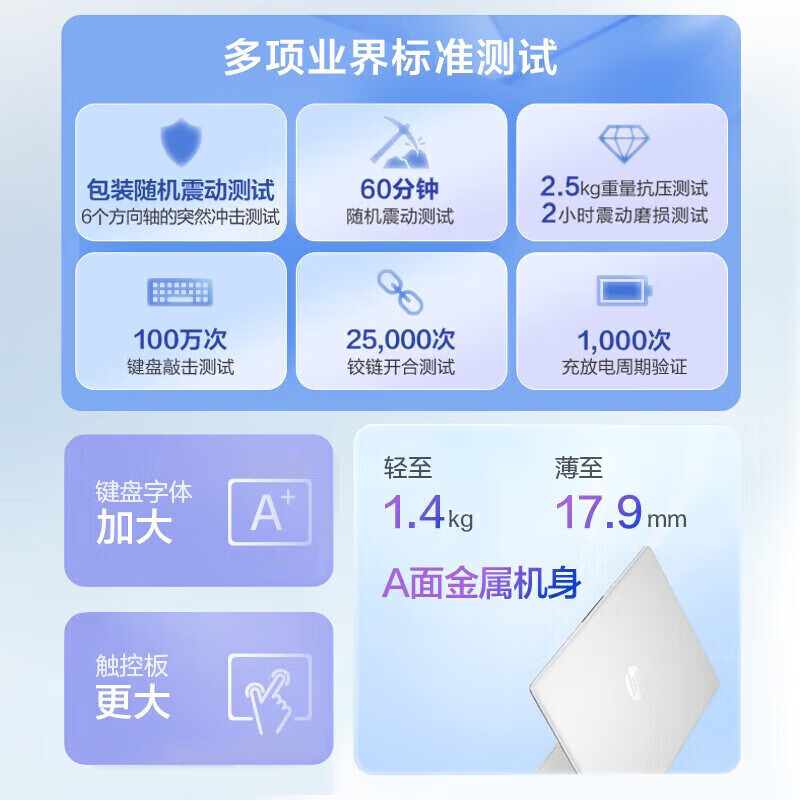 惠普(HP)星Book15 15.6英寸商务办公学生网课轻薄本笔记本电脑(i7-1260P 16G 1TB固态 A面金属 银色)升级版高清大图