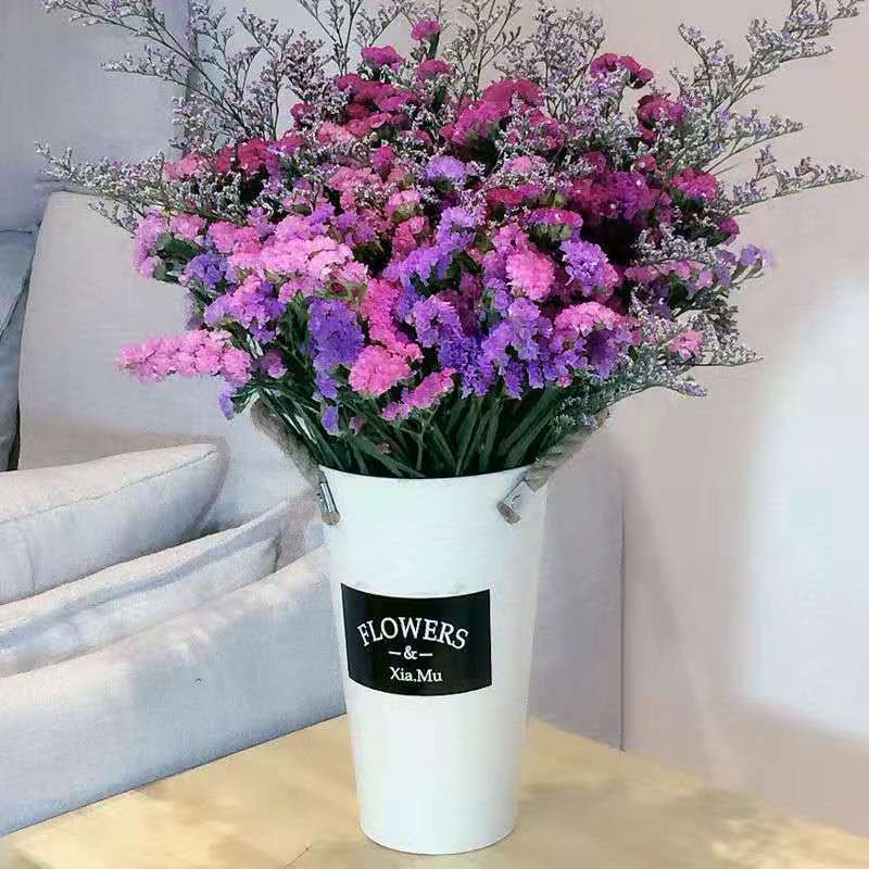 云南干花花束勿忘我情人草水晶花组合满天星客厅真花插花家居摆设|玫红浅紫粉+草 20支