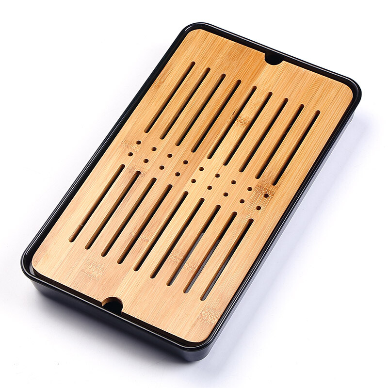 塑料茶盘简约小茶盘迷你茶托盘小号家用储水竹制干泡茶台功夫茶具拓进