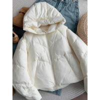 年新款冬季时尚简约短款棉服女时尚洋气宽松加厚保暖外套潮_673 L（推荐125-145斤） 米白色