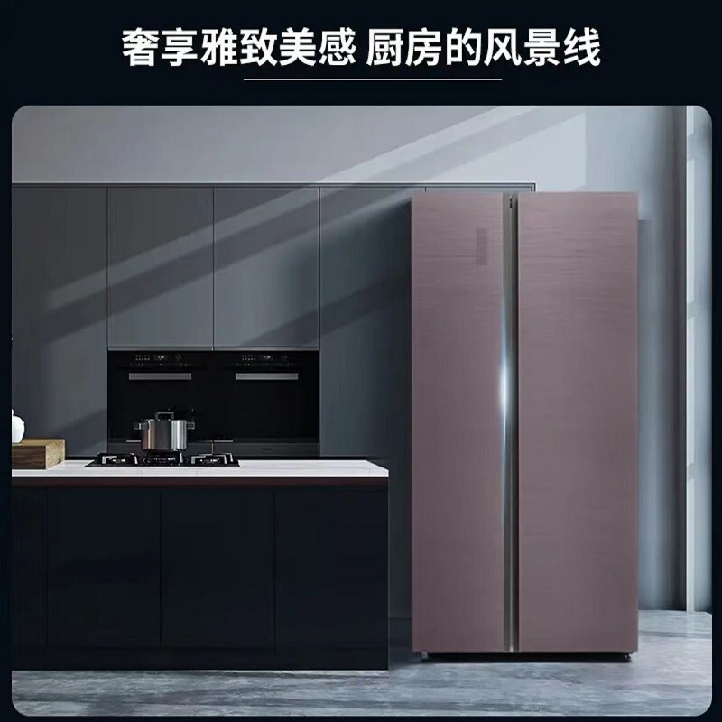 德国七星风冷无霜对开双开门冰箱电脑温控家用电冰箱大容量一级能效 548升触屏控温 BCD-548WCP2(莫兰紫)