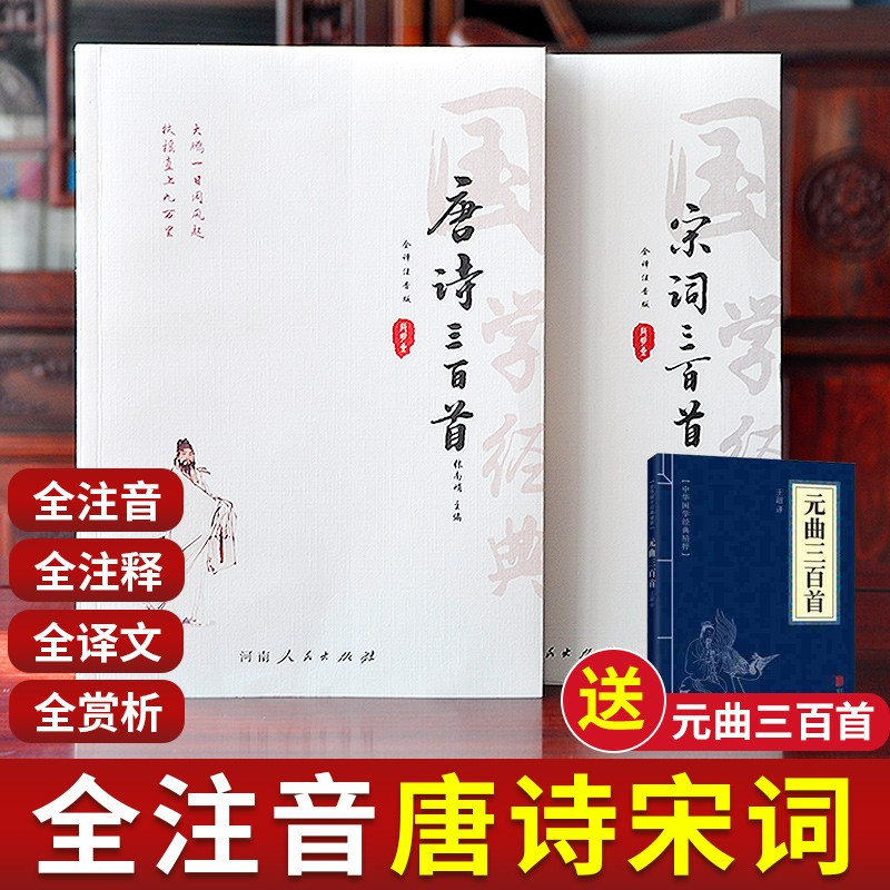[正版]注音版唐诗宋词全译唐诗三百首全集唐诗宋词三百首 唐诗宋词元曲全集鉴赏辞典中国古诗词全集中小学生注音版少年上书