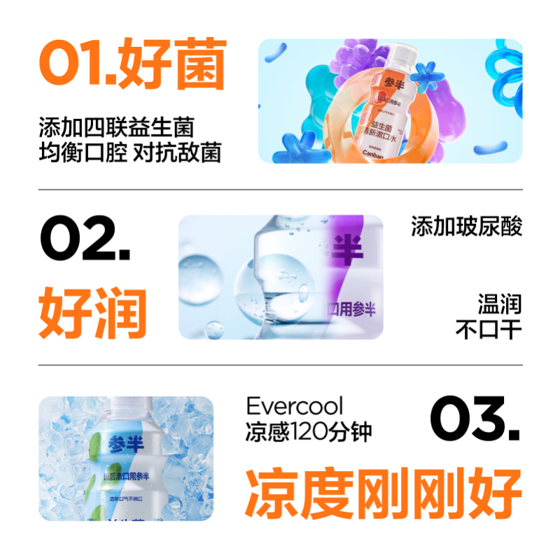 参半漱口水清洁口腔便携清新口气减少口臭漱口液瓶
