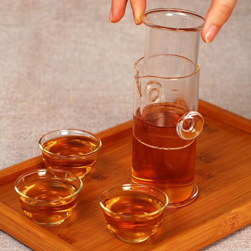 230ML耐热玻璃杯加厚红茶杯双耳玻璃泡茶器过滤带盖功夫茶具套装