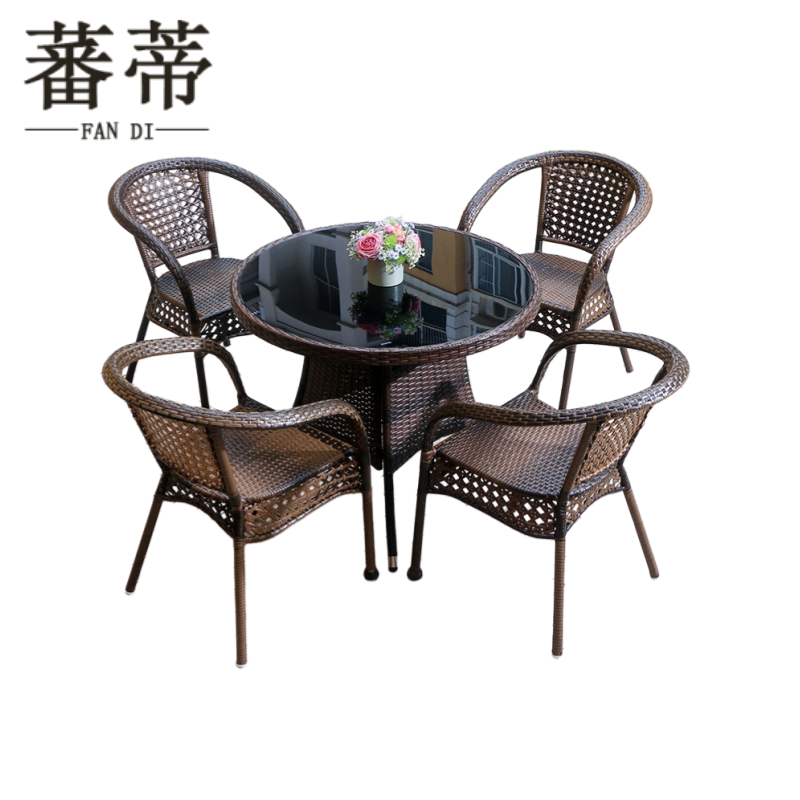 蕃蒂 户外桌椅 一桌四椅 组高清大图